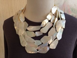 Vintage Viktoria Hayman Necklace Mother Of Pearl Necklace With Sterling Clasp