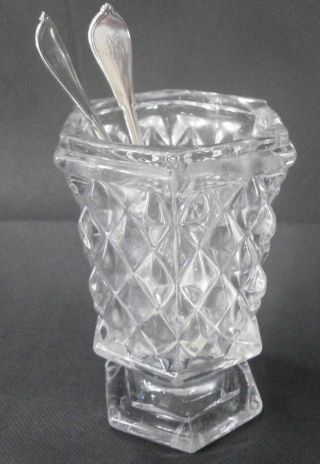 19th Century Boston & Sandwich Sawtooth Flint Glass Spill Vase Spooner Eapg Urn