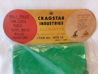 Vintage 1960s Cragstan inflatable Alligator roly poly tub pool water toy 5