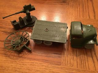 Marx Us Army Training Center Flat Bed Truck,  Radar Dish,  Gun Spare Parts Vintage