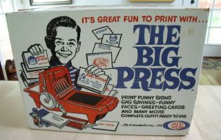 Vintage 1964 The Big Press Printing Set By Ideal W/ Box Rare Old Toy Antique
