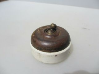 Vintage Ceramic Light Switch Toggle Dolly Brass Old Antique Art Deco 1920 