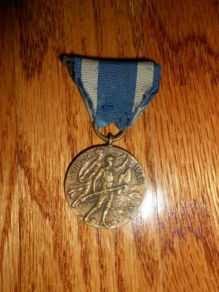 Ww1 U.  S.  Victory Medal " For Service 1917 - 1919 " State Of York Ny Badge