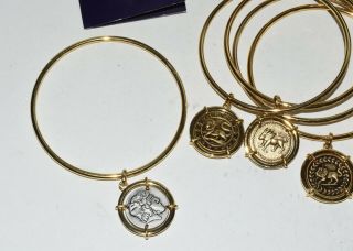 Elizabeth Taylor Ancient Coin Gold Tone Bangle Bracelets Box Set of 5 7