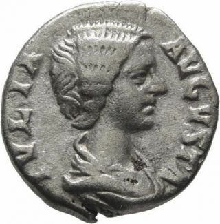 Ancient Rome Julia Domna 198 - 200 Ad Silver Denarius Venvs - Felix Apple