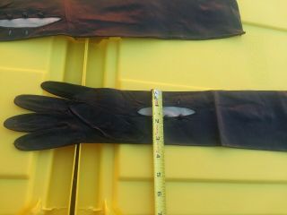 vintage black leather opera gloves size 7 1/2 2