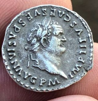 Ancient Roman Vespasian Ar Silver Denarius