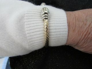 Peter Brams 14K Y/ Gold Textured Cuff Bangle Bracelet 22.  5 Grams Fluted End Caps 2