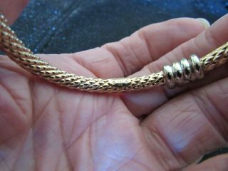 Peter Brams 14K Y/ Gold Textured Cuff Bangle Bracelet 22.  5 Grams Fluted End Caps 5