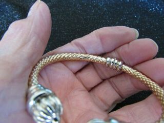 Peter Brams 14K Y/ Gold Textured Cuff Bangle Bracelet 22.  5 Grams Fluted End Caps 6