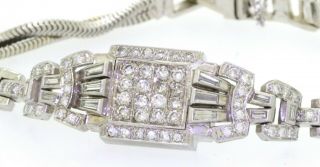Antique Platinum elegant 2.  18CTW VS/F - G diamond cluster center link bracelet 4