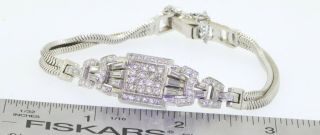 Antique Platinum elegant 2.  18CTW VS/F - G diamond cluster center link bracelet 5