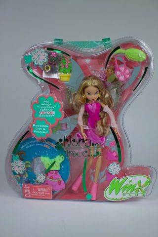Winx Club Mattel Flora Nib With Dvd Vhft Rare Vintage Doll 12 "