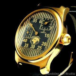 Omega Vintage Mens Wrist Watch Gold Regulateur Men 