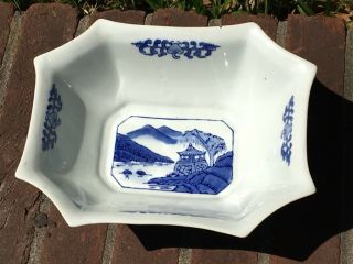 Antique Chinese Blue and White Porcelain Bowl with Writing - Kangxi Period 6