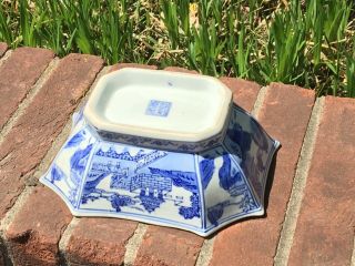 Antique Chinese Blue and White Porcelain Bowl with Writing - Kangxi Period 8