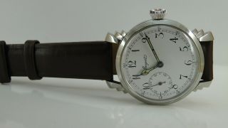 Vintage Marriage Breguet Pocket Movement S.  S Case Wrist Watch.