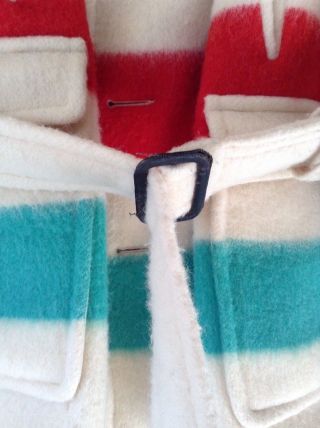 Vintage Hudson Bay 4 Point Men ' s Blanket Coat 100 Wool made in England Stripe 3