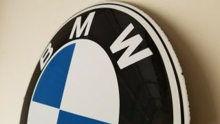 OLD VINTAGE BMW PORCELAIN GERMAN GAS AUTOMOBILE SERVICE STATION DEALERSHIP SIGN 3