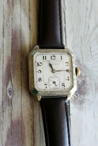 Vintage Hamilton Wrist Watch 17 Jewels White Gold 14 K Gf