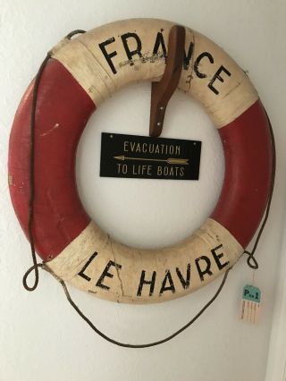 Authentic Life Preserver Ring Ss France Wow