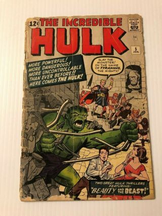 Incredible Hulk 5 Vintage Marvel Comic Key 1st Tyrannus