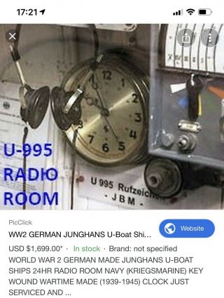 WW2 U - BOAT RADIO ROOM CLOCK 3