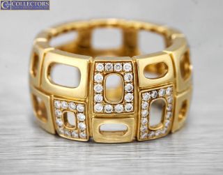 Lovely Ladies Rare Movado 750 18k Yellow Gold 0.  21ctw Diamond Abstract Band Ring
