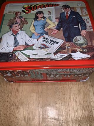 Vintage 1978 Superman Metal Lunch Box W/ Thermos