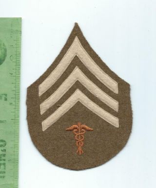 Wwi Hospital Corp Medical Rank Chevron Sergeant Patch White Chevron