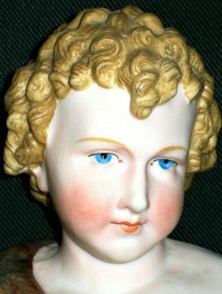 Antique French Paris Sevres Qty Boy Man Doll Bisque Porcelain Bust Figurine
