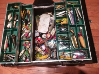 Vintage Kennedy Kits Tackle Box 1117al - 4 Tray Cantilevered Loaded