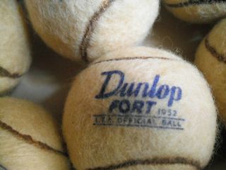 1952 OLD UNIQUE Vintage Dunlop Fort TENNIS BALLS FULL BOX DAVIS CUP 1951 3