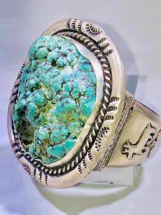 Navajo Vintage Handmade Turquoise Sterling Silver Cuff Bracelet