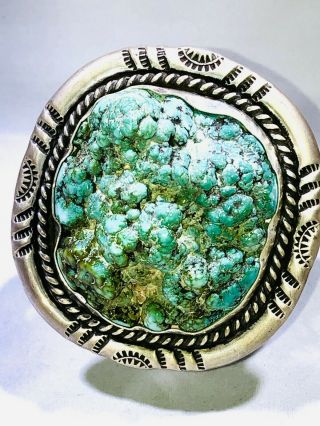 Navajo Vintage Handmade Turquoise Sterling Silver Cuff Bracelet 2