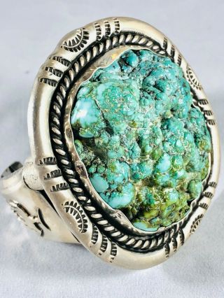 Navajo Vintage Handmade Turquoise Sterling Silver Cuff Bracelet 4