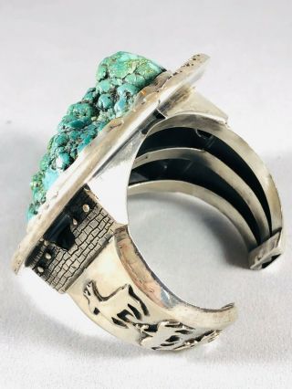 Navajo Vintage Handmade Turquoise Sterling Silver Cuff Bracelet 6