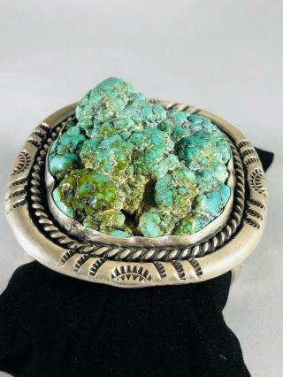 Navajo Vintage Handmade Turquoise Sterling Silver Cuff Bracelet 9