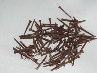 100 Antique Square Head Nails 1 1/4 " - 1 1/2 " Long Rustic Reclaimed Patina