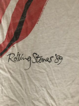 Vintage 80 ' s 1989 Rolling Stones The North American Concert Tour T Shirt 2
