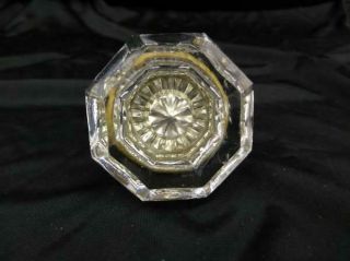 Vintage Glass Door Knob Clear Cut Eight Sided Octagonal As - Is Salvage