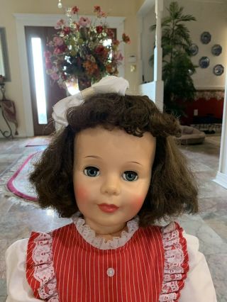 Vintage Ideal 35/36” Brunette Curly Top Patti Playpal Doll 4