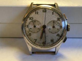 Vintage Rattrapante Chronograph Military Watch Valjoux 7750 Swiss Made 40s 11
