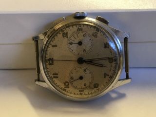 Vintage Rattrapante Chronograph Military Watch Valjoux 7750 Swiss Made 40s 8