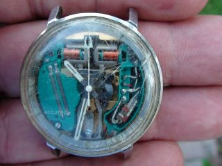 Rare Vintage Bulova Accutron " Spaceview " Watch For Repair