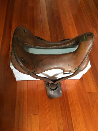 Antique Mccellen Saddle 1800 War Saddle Civil War Ww11 Brass Hardwear Rare