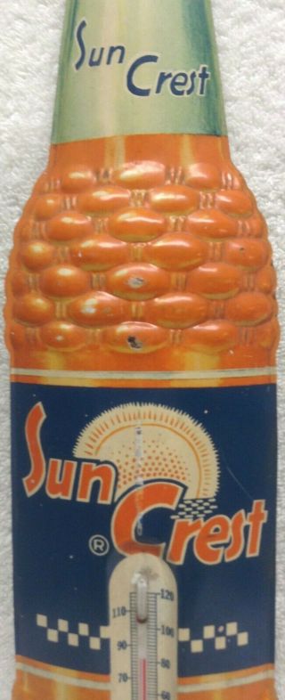 Vintage 1950 ' s Sun Crest Orange Soda Embossed 16 - 1/2 