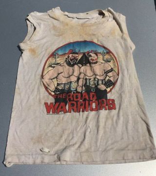 Vintage 1985 Wrestling Road Warriors Animal Hawk Wwf Wcw Wwe T Shirt Size Small