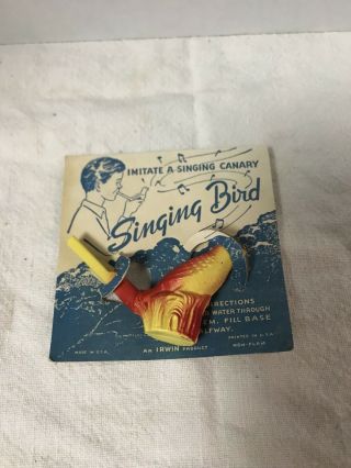 Rare Vintage Singing Canary Water Bird Celluloid Made In Usa Irwin Product Nos
