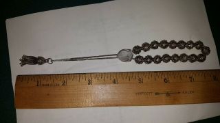 Sterling Silver Vintage 925 Ancient Worry Beads Bracelet 8 " (29.  3g)